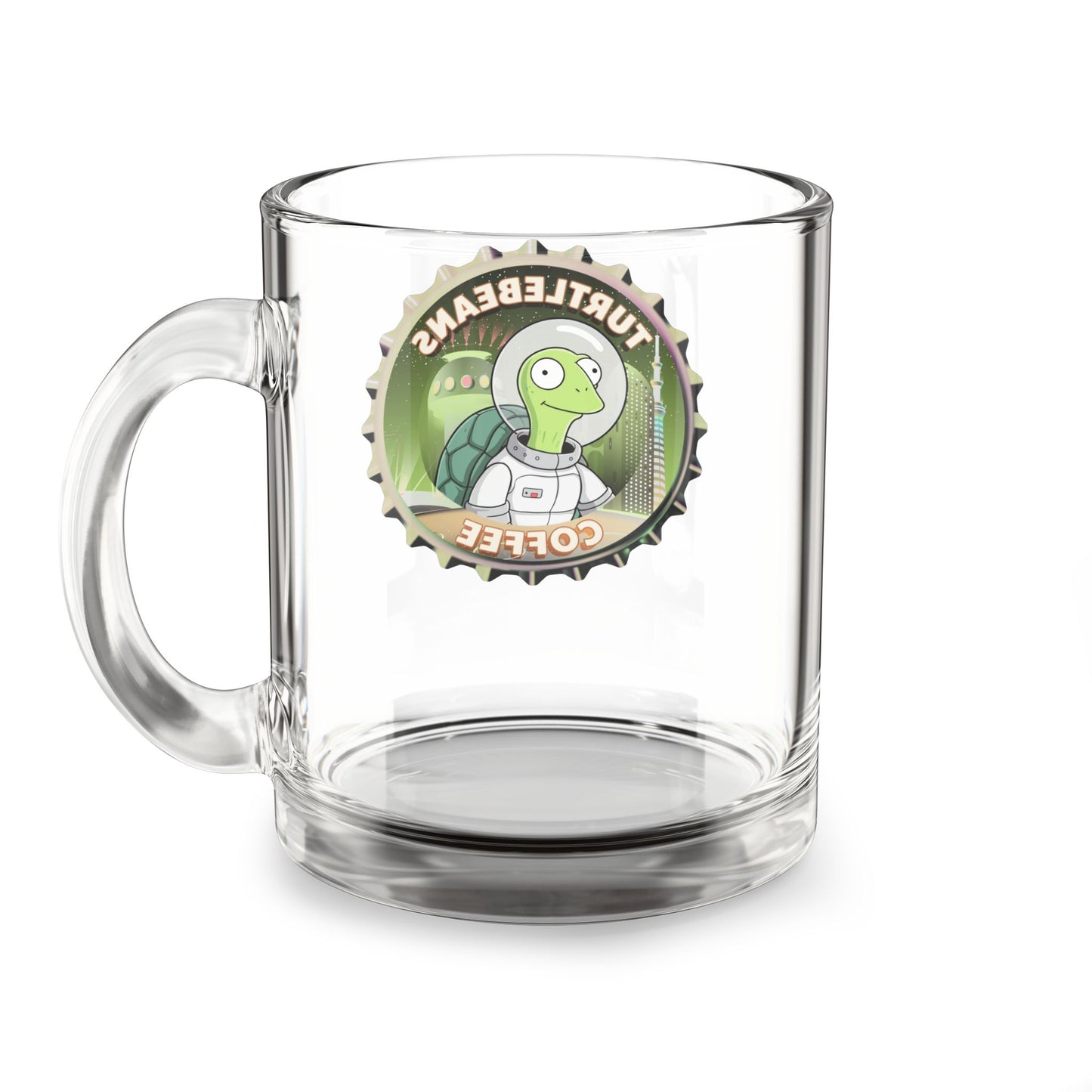 embrace the turtle brewsters mug, intentionally glass