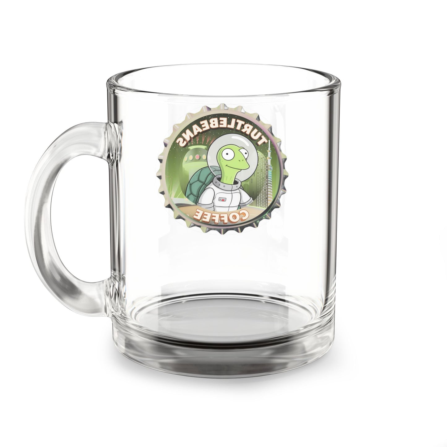 embrace the turtle brewsters mug, intentionally glass