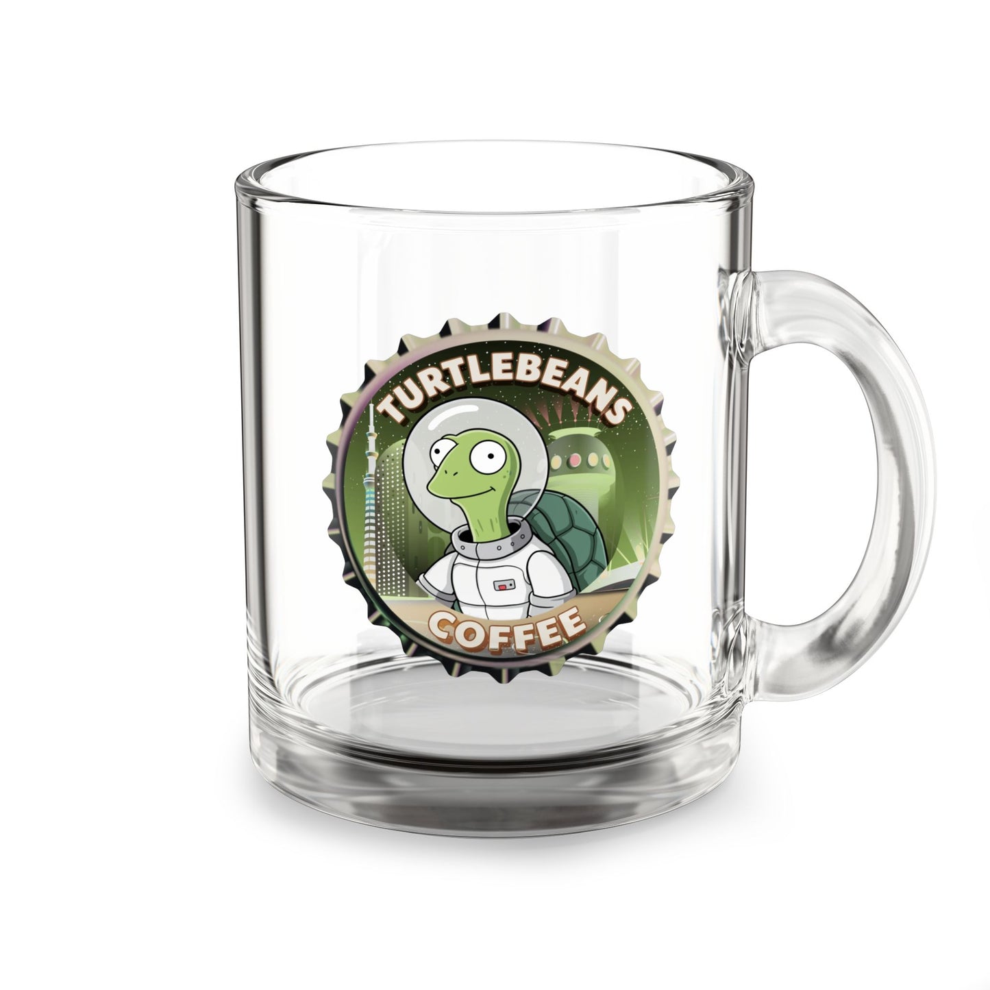 embrace the turtle brewsters mug, intentionally glass
