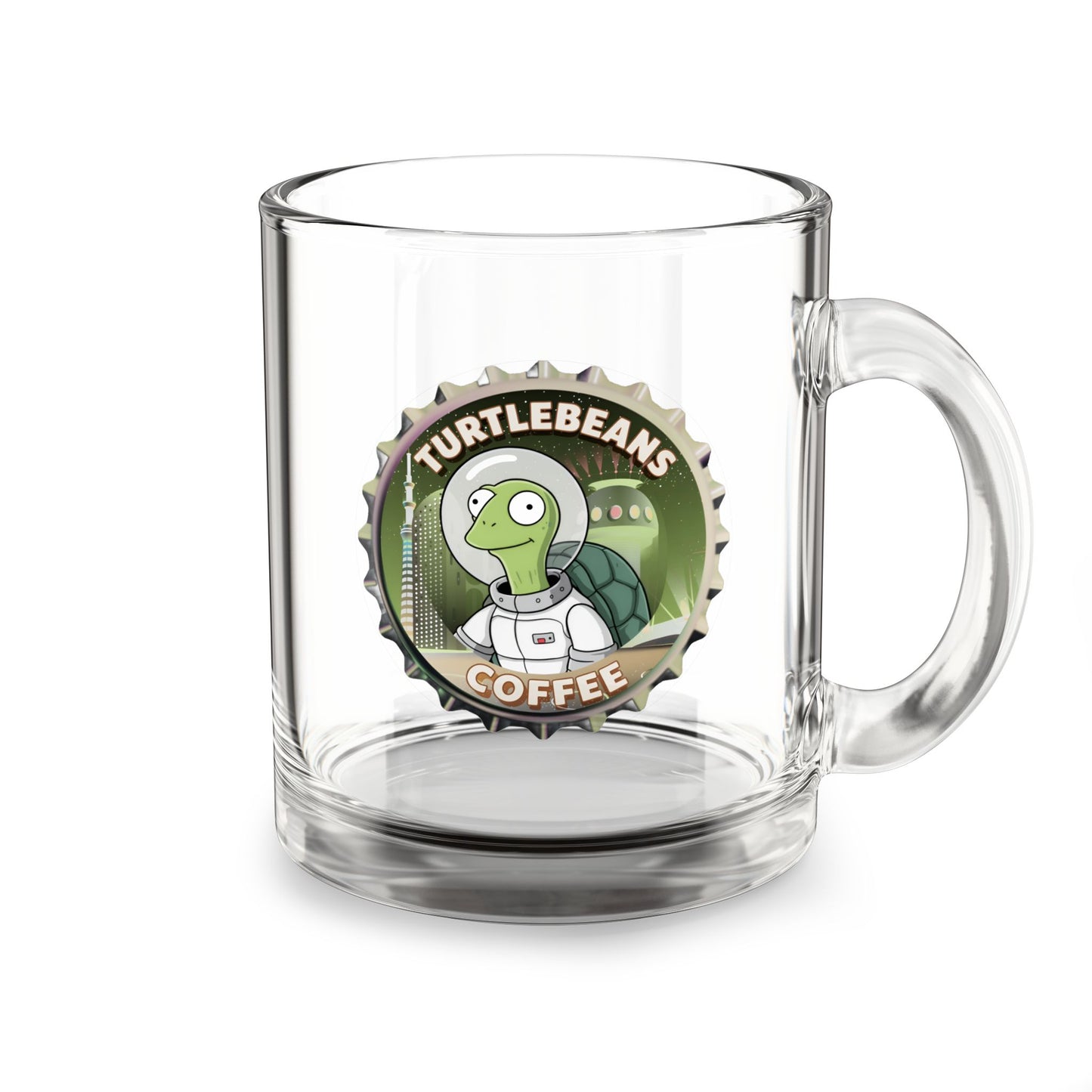 embrace the turtle brewsters mug, intentionally glass
